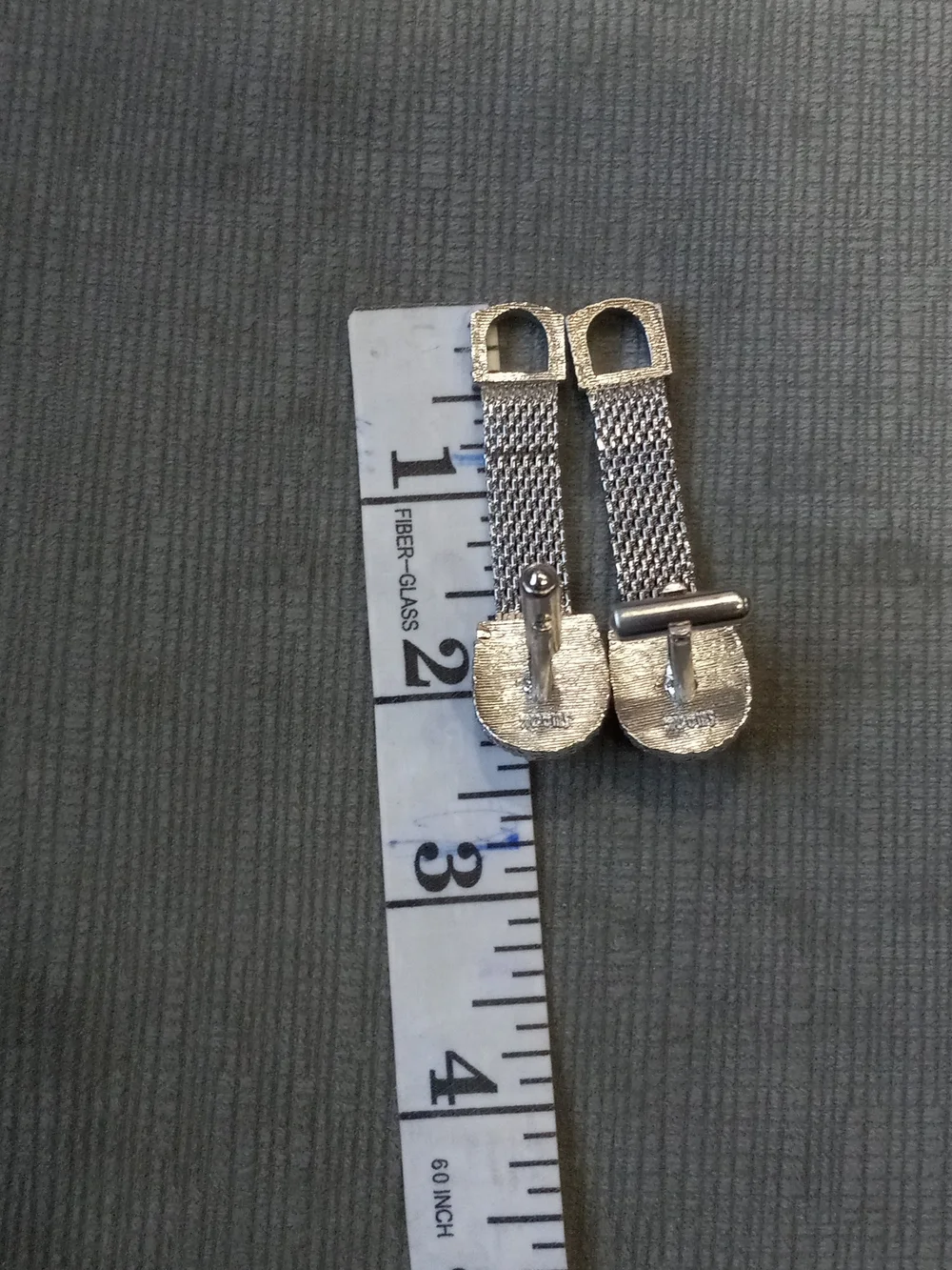 Silver Men’s Textured Clip-On Cufflinks - Silver
